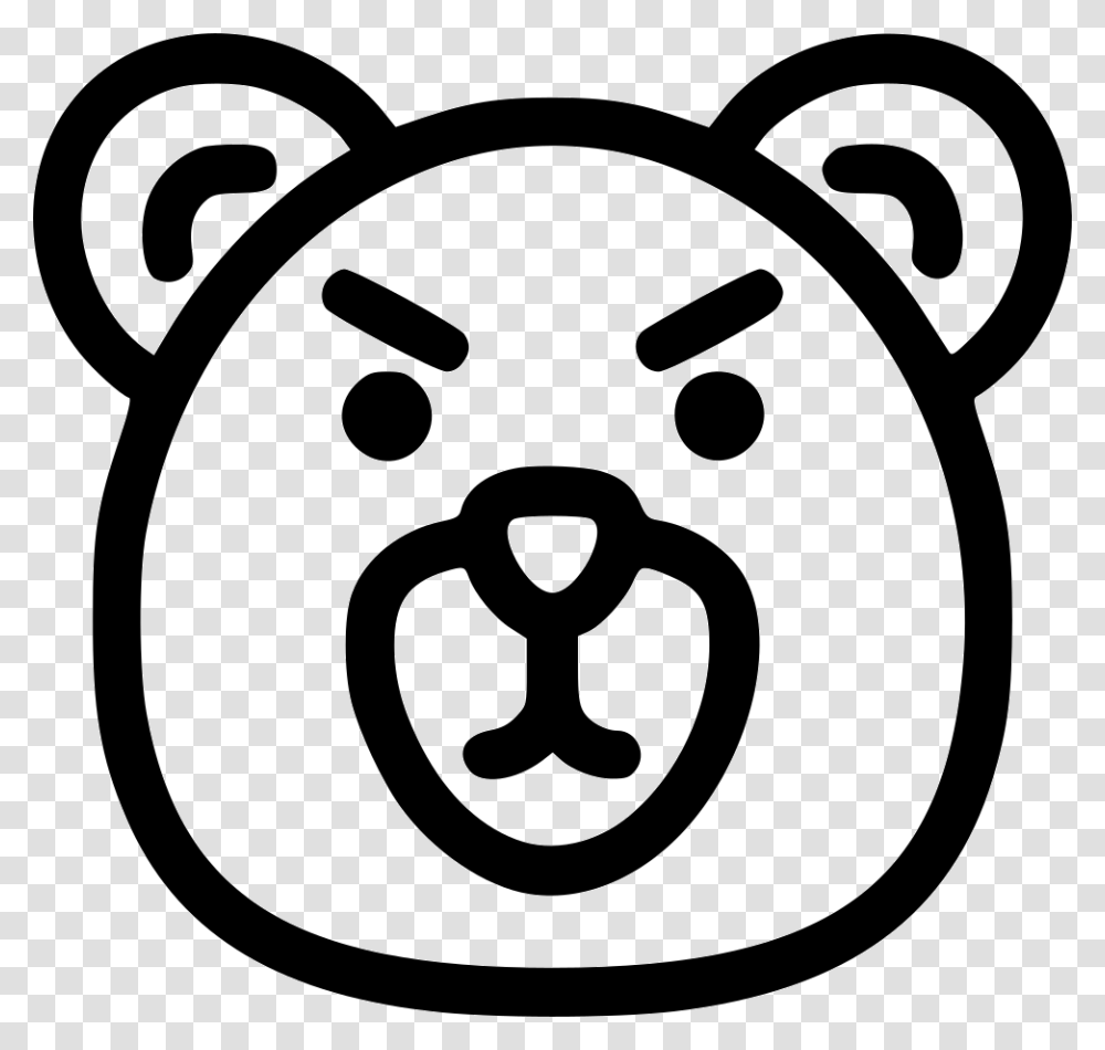 Bear Animal Head Angry Icon, Stencil, Logo, Trademark Transparent Png
