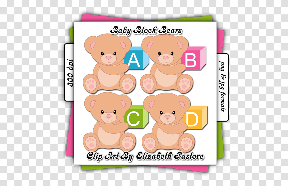 Bear Baby Blocks Clip Art Consist Of 26 Different Images Clip Art, Advertisement, Poster, Paper Transparent Png