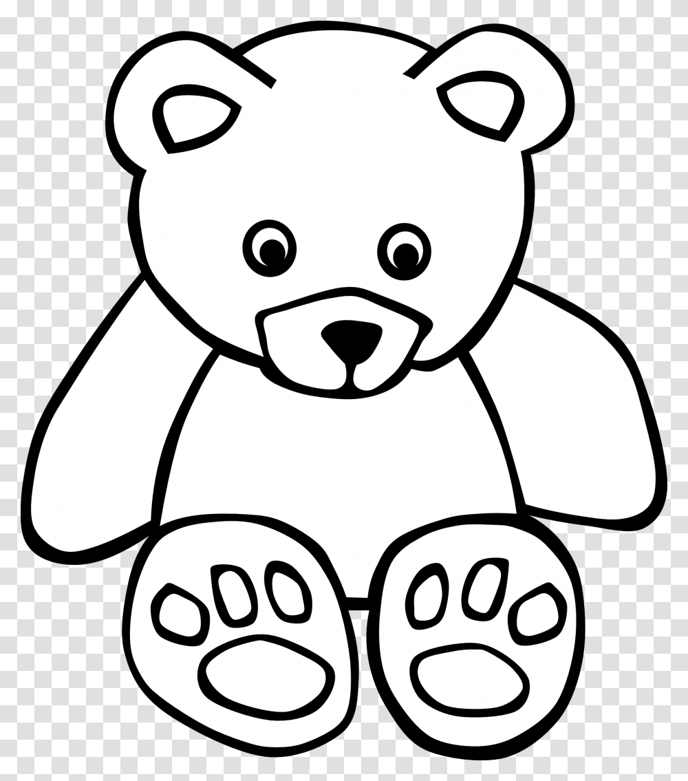 Bear Black White Line Art Teddy Bear, Toy Transparent Png