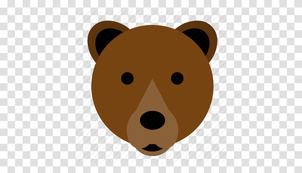 Bear Brown Brown Bear Cute Face Happy Head Icon, Animal, Piggy Bank, Buffalo, Wildlife Transparent Png