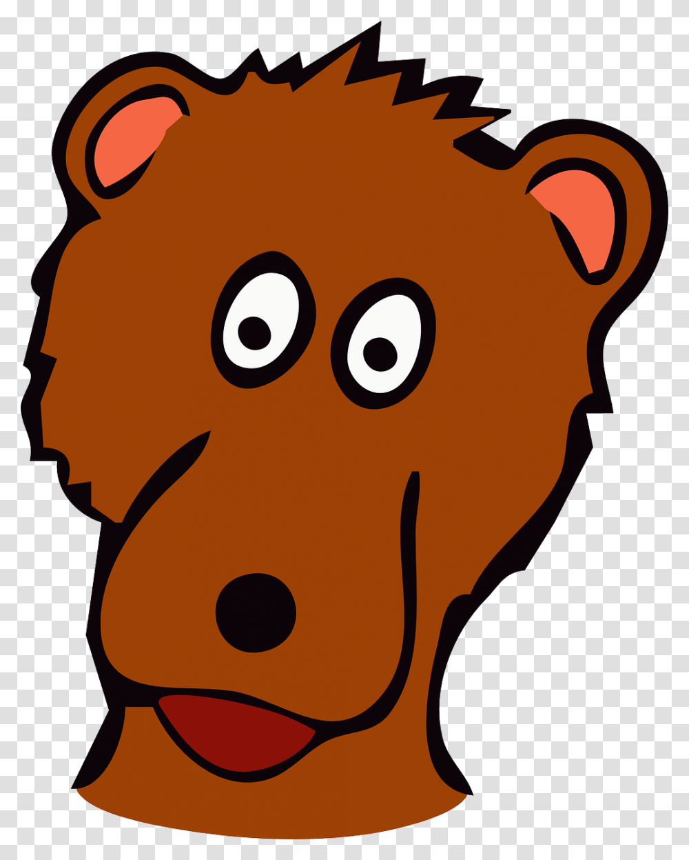 Bear Child Head Young Face Happy Cute Brown Cartoon Face Of Happy Bear, Food, Word, Pac Man, Animal Transparent Png