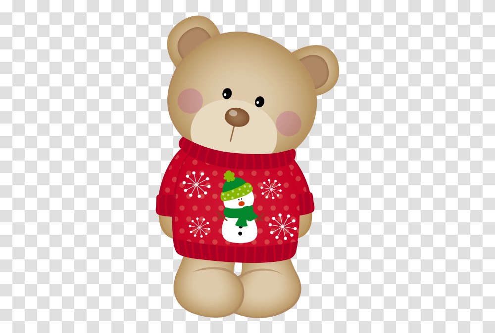 Bear Christmas Jumper Teddy Bear, Toy, Snowman, Winter, Outdoors Transparent Png