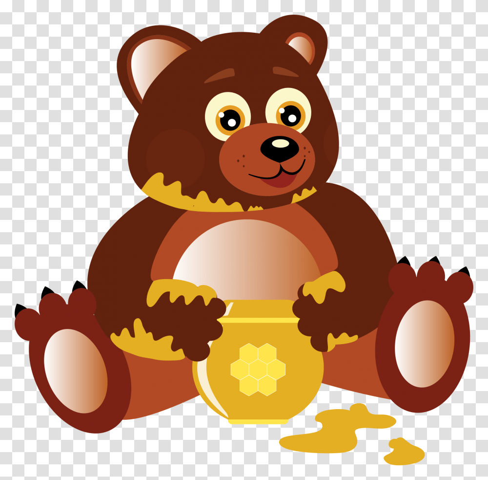 Bear Clipart Eating Honey, Animal, Mammal, Wildlife Transparent Png