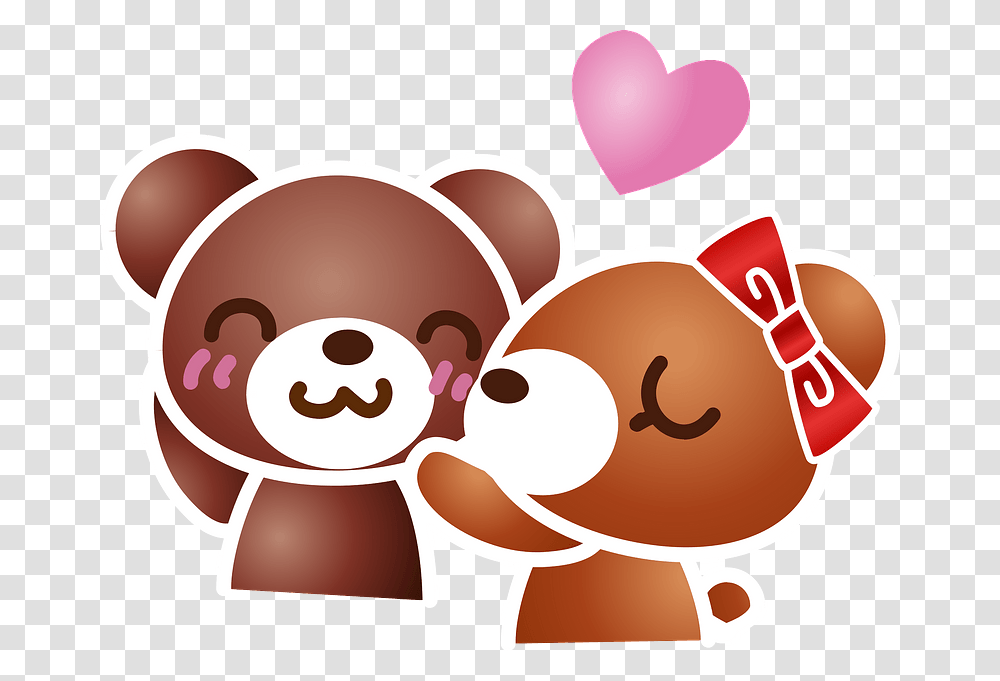 Bear Couple Animal Kiss Clipart, Produce, Food, Plant, Crowd Transparent Png