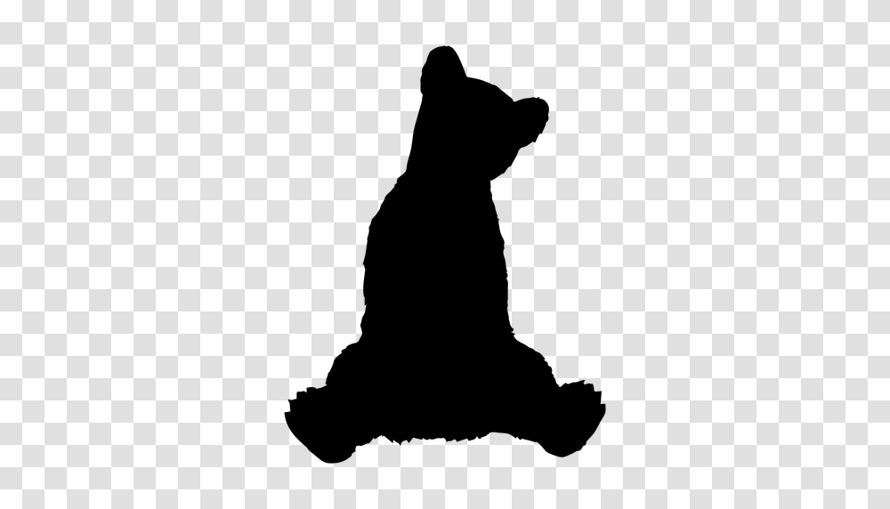 Bear Cub Sitting Silhouette, Gray, World Of Warcraft Transparent Png