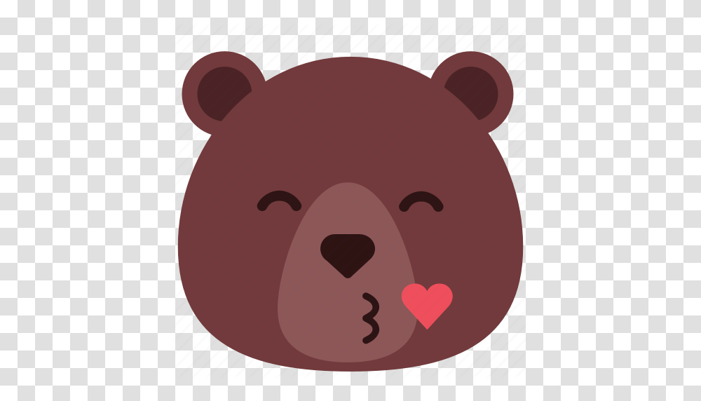Bear Emoji Emoticon Heart Kiss Bnh M 25, Mammal, Animal, Wildlife, Piggy Bank Transparent Png
