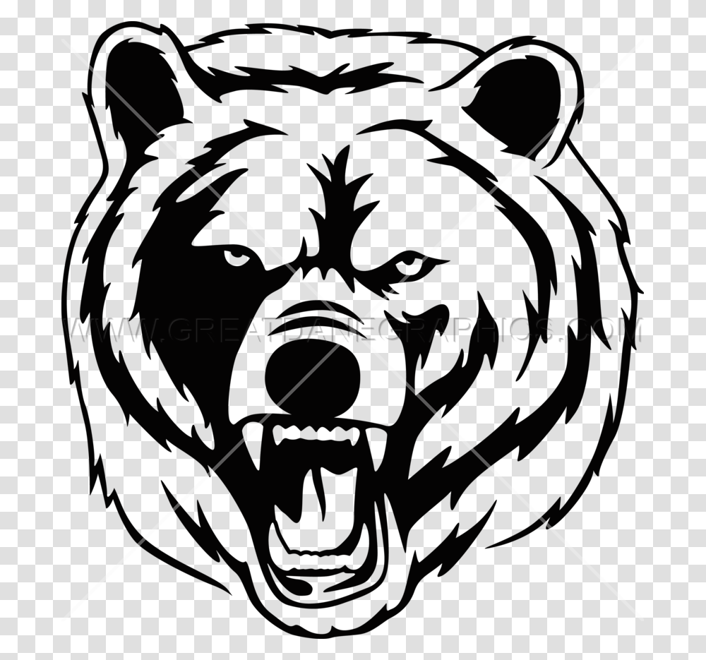 Bear Face Grizzly Bear Head, Pattern Transparent Png