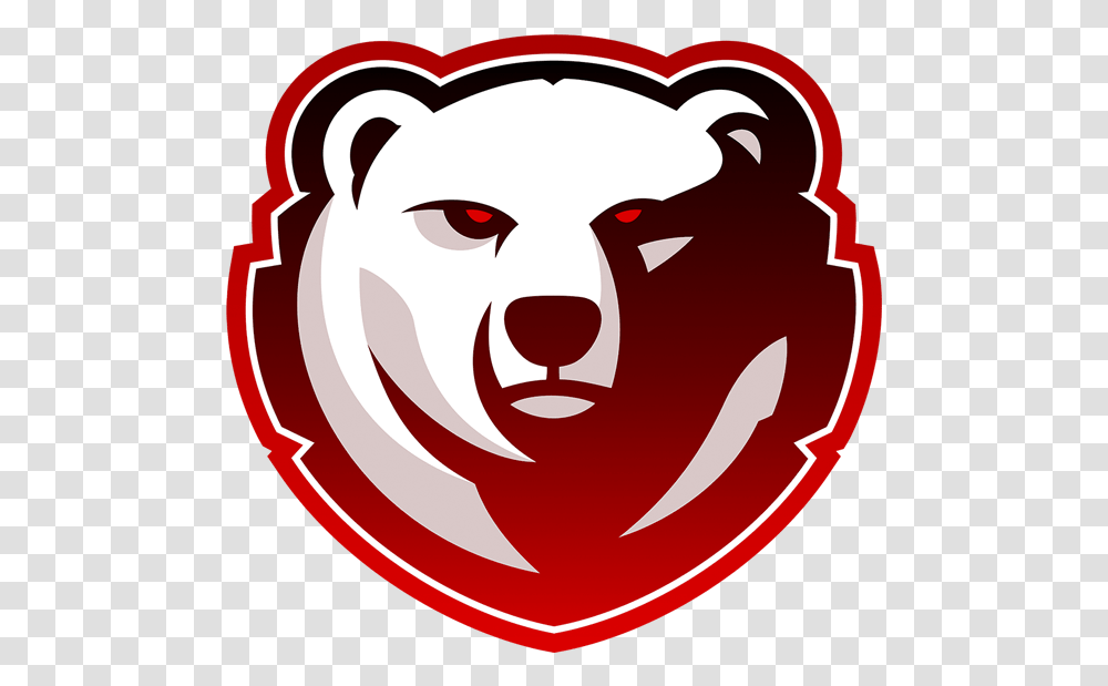 Bear Face Red Gaming Logo, Label, Sticker Transparent Png