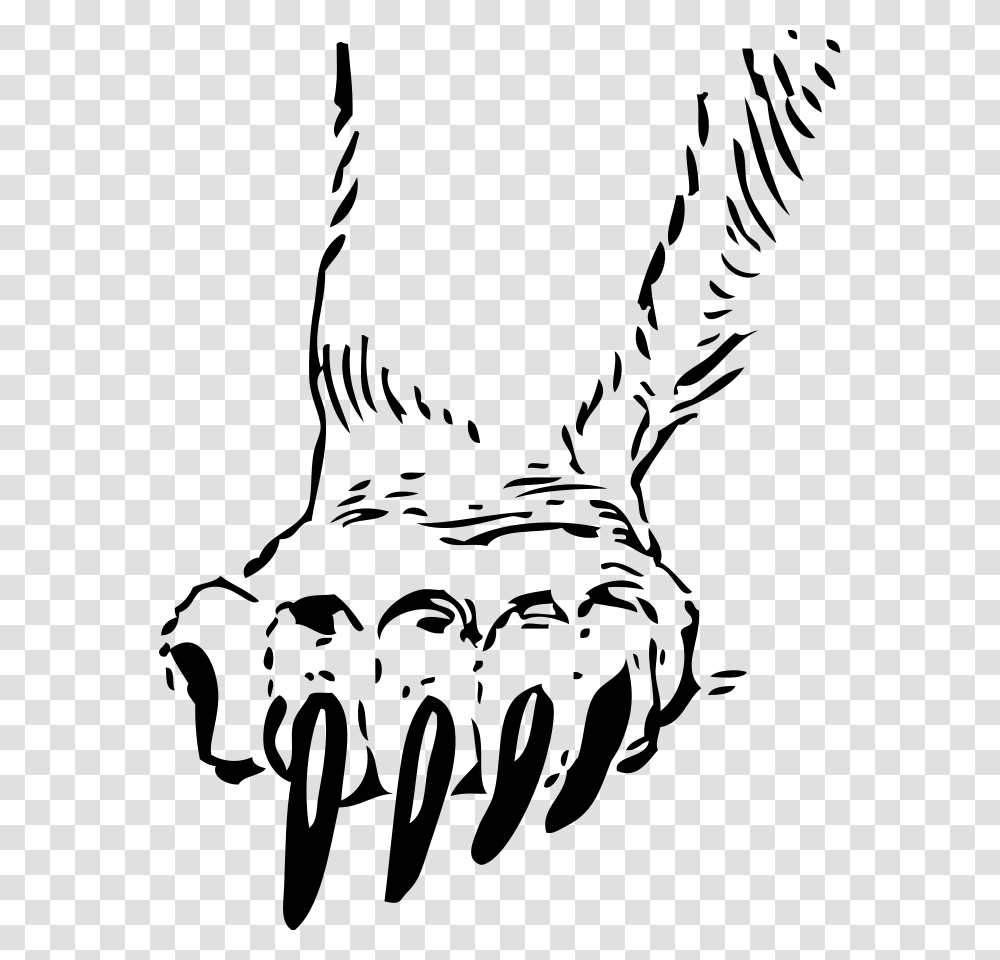 Bear Paw Outline Paw Clipart Black And White, Gray, World Of Warcraft, Halo Transparent Png