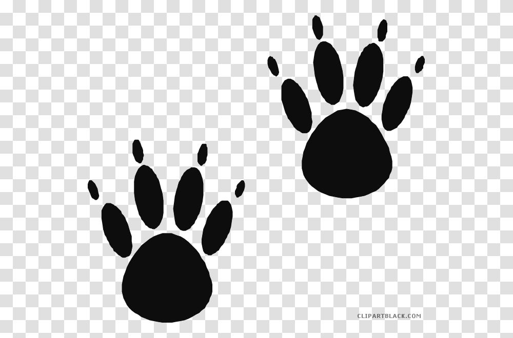 Bear Paw Print Animal Free Black White Clipart Images Paw Prints, Footprint, Heel, Silhouette Transparent Png