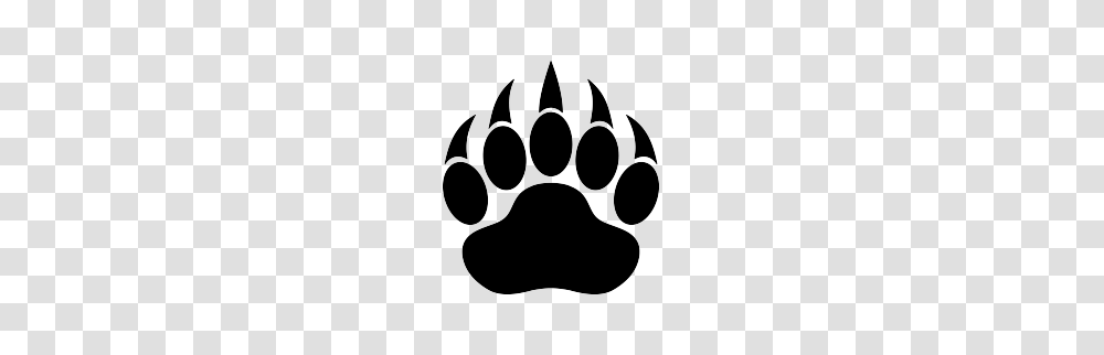 Bear Paw Print Image, Stencil, Hook, Claw, Painting Transparent Png