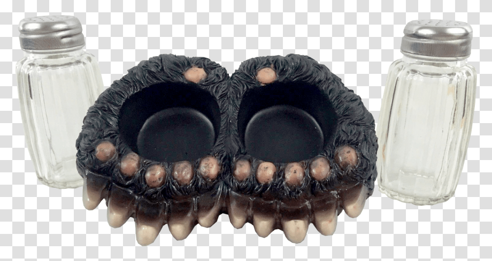 Bear Paw Salt And Pepper Shaker Set Glass Bottle, Jaw, Teeth, Mouth, Lip Transparent Png