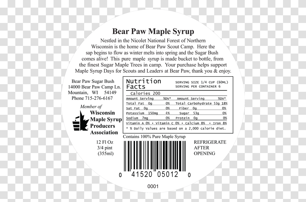 Bear Paw Sugar Bush Circle, Label, Word, Sticker Transparent Png