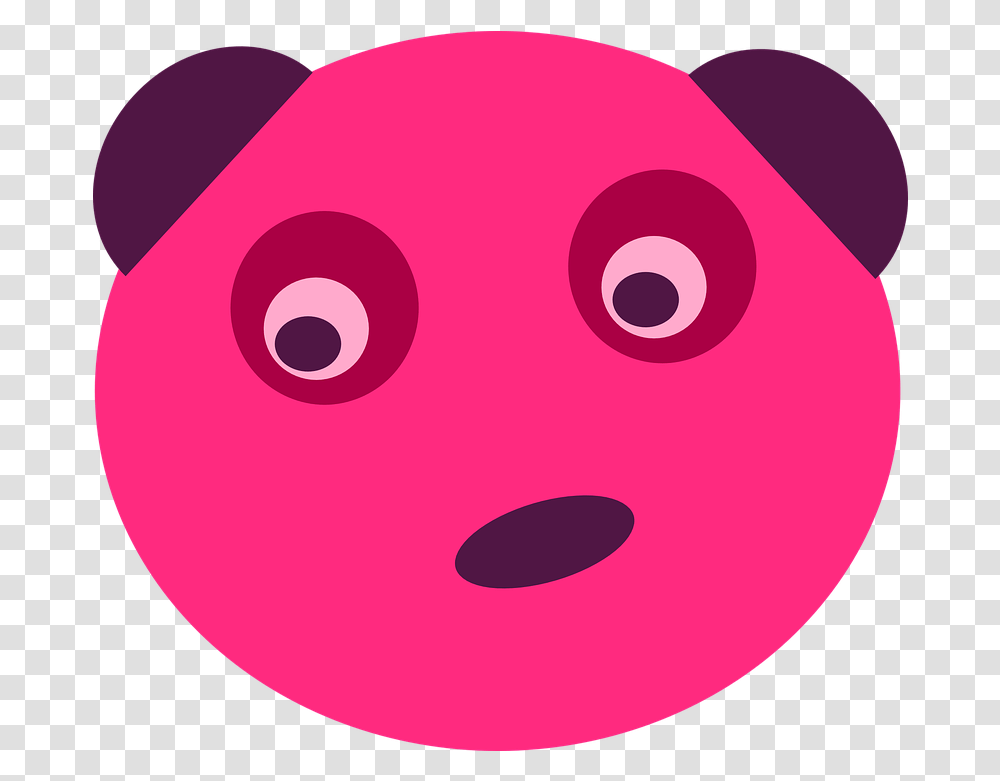 Bear Pink Panda Animal Face In Circle, Disk, Plant, Pac Man, Dice Transparent Png