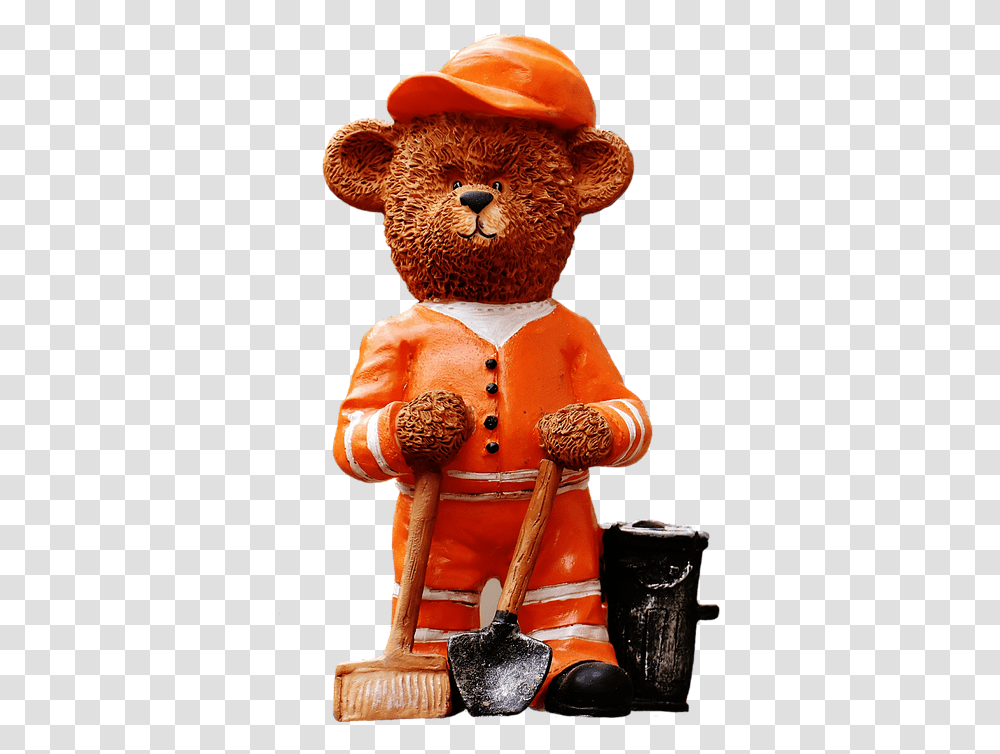 Bear Profession Refuse Collector Figure Cute Sweet Waste, Toy, Teddy Bear, Sweets, Food Transparent Png