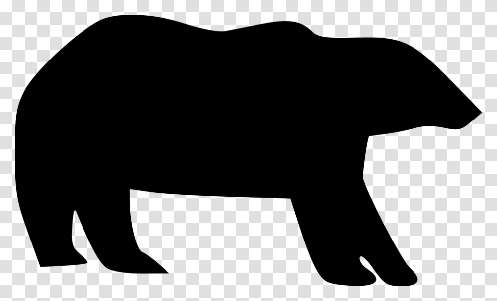 Bear Silhouette Animal Black Mammal Polar Bear Bear Icons Vector, Gray Transparent Png
