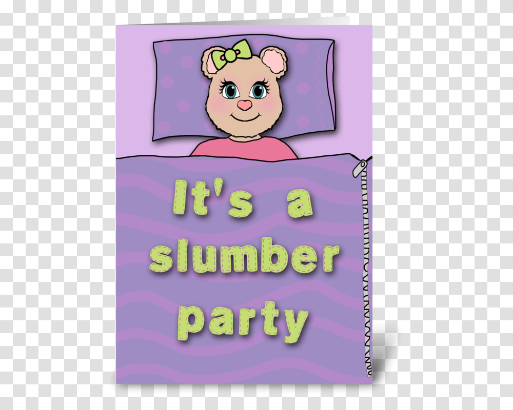 Bear Slumber Party Invitation Greeting Card Cartoon, Advertisement, Poster, Flyer, Paper Transparent Png