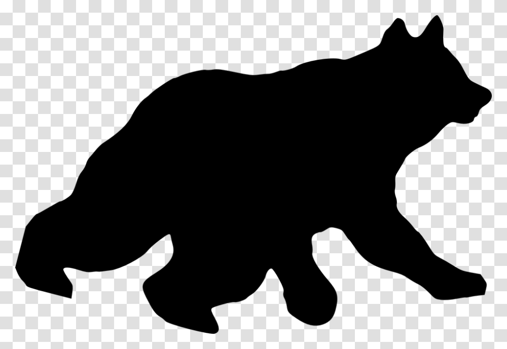 Bear Stand Silhouette Black Ears Listen Awareness Silhouette De Masha Y El Oso, Gray, World Of Warcraft Transparent Png