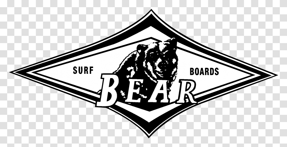 Bear Surf Boards Logo Black And White Bear Surfboards, Trademark, Emblem Transparent Png
