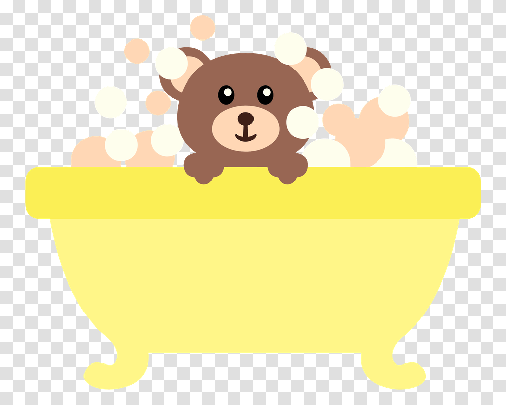 Bear, Tub, Bathtub, Birthday Cake, Dessert Transparent Png