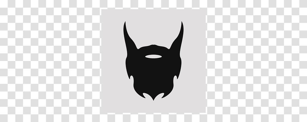 Beard Stencil, Silhouette, Batman Logo Transparent Png