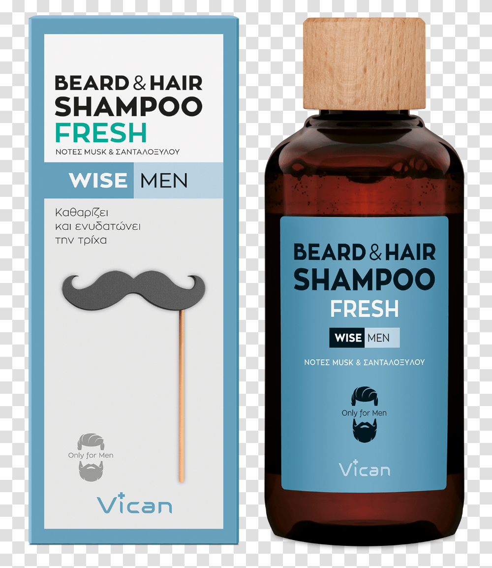 Beard And Hair Shampoo Wise Man, Bottle, Label, Cosmetics Transparent Png