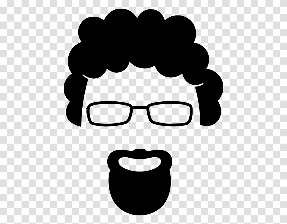 Beard Curly Face Goatee Hair Man Silhouette Goatee Clipart, Gray, World Of Warcraft Transparent Png