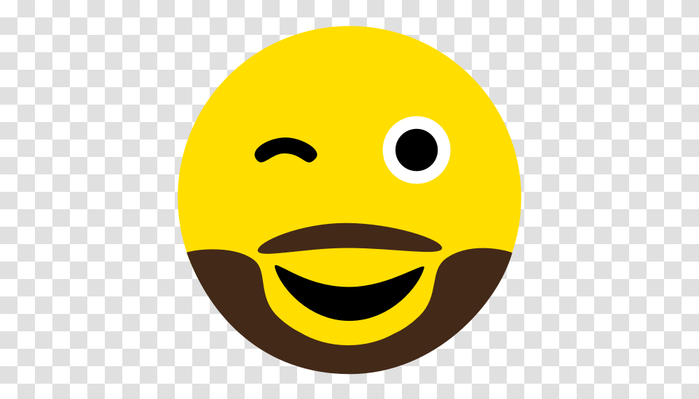 Beard Emoji Eyes Face Naughty Icon, Pac Man, Tennis Ball, Sport, Sports Transparent Png