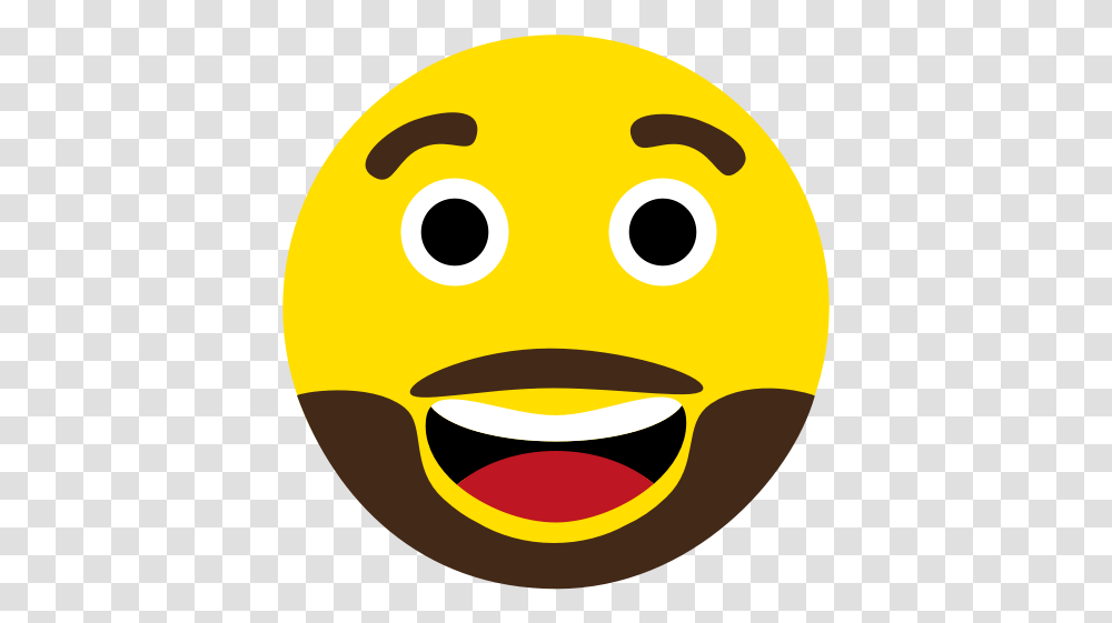 Beard Emoji Face Happy Icon, Giant Panda, Mammal, Animal, Pac Man Transparent Png