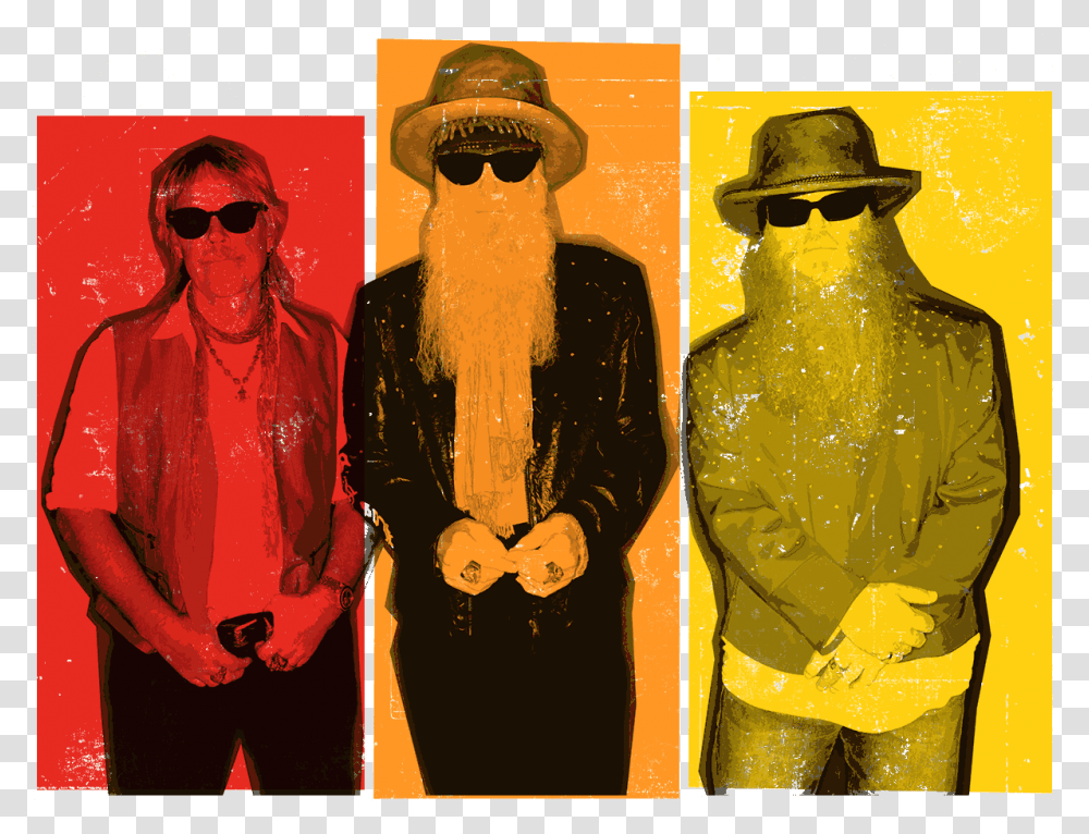 Beard Gibbons And Hill Zz Top, Apparel, Hat, Sunglasses Transparent Png