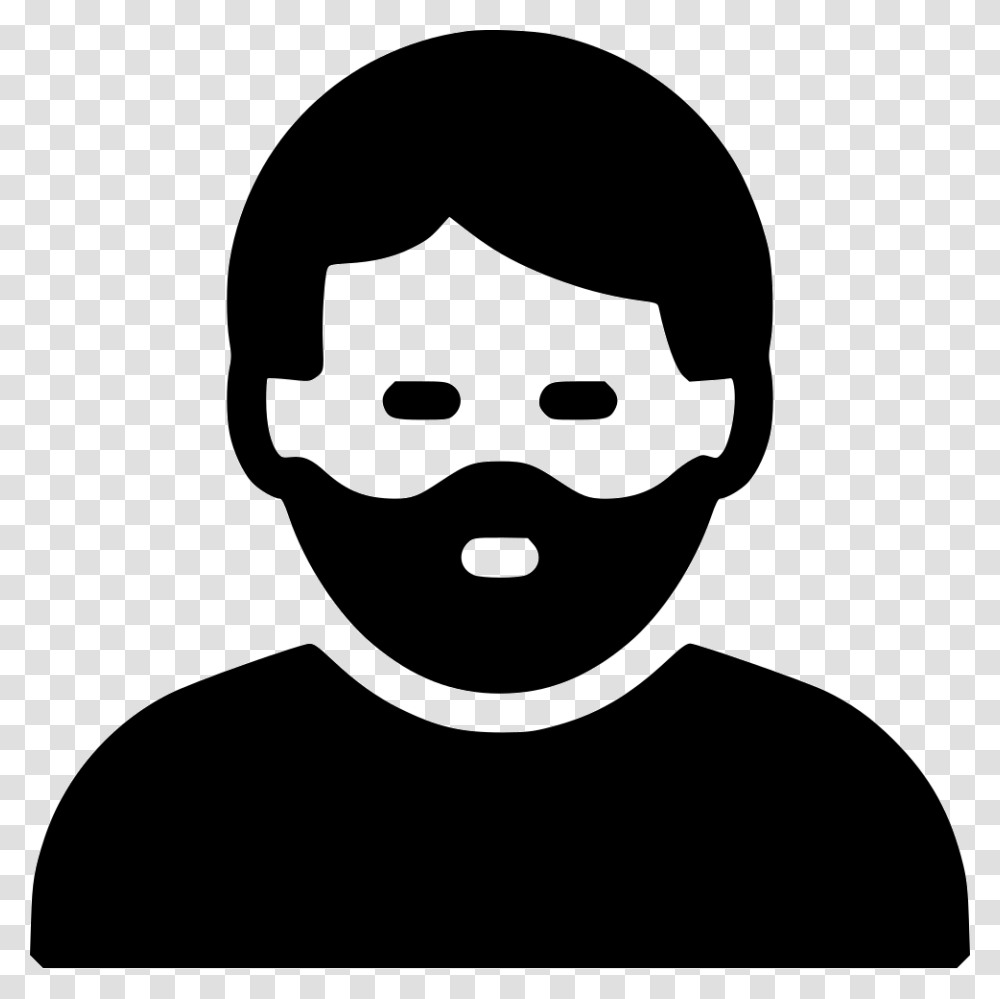 Beard Man Comments Man With Beard Icon, Stencil, Mustache Transparent Png