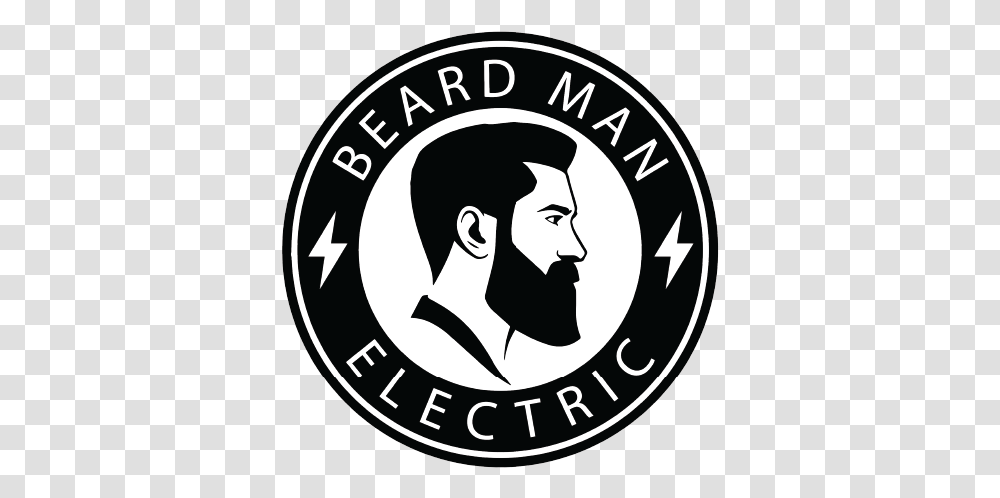 Beard Man Electric Logo Beard Man, Poster, Advertisement, Symbol, Stencil Transparent Png