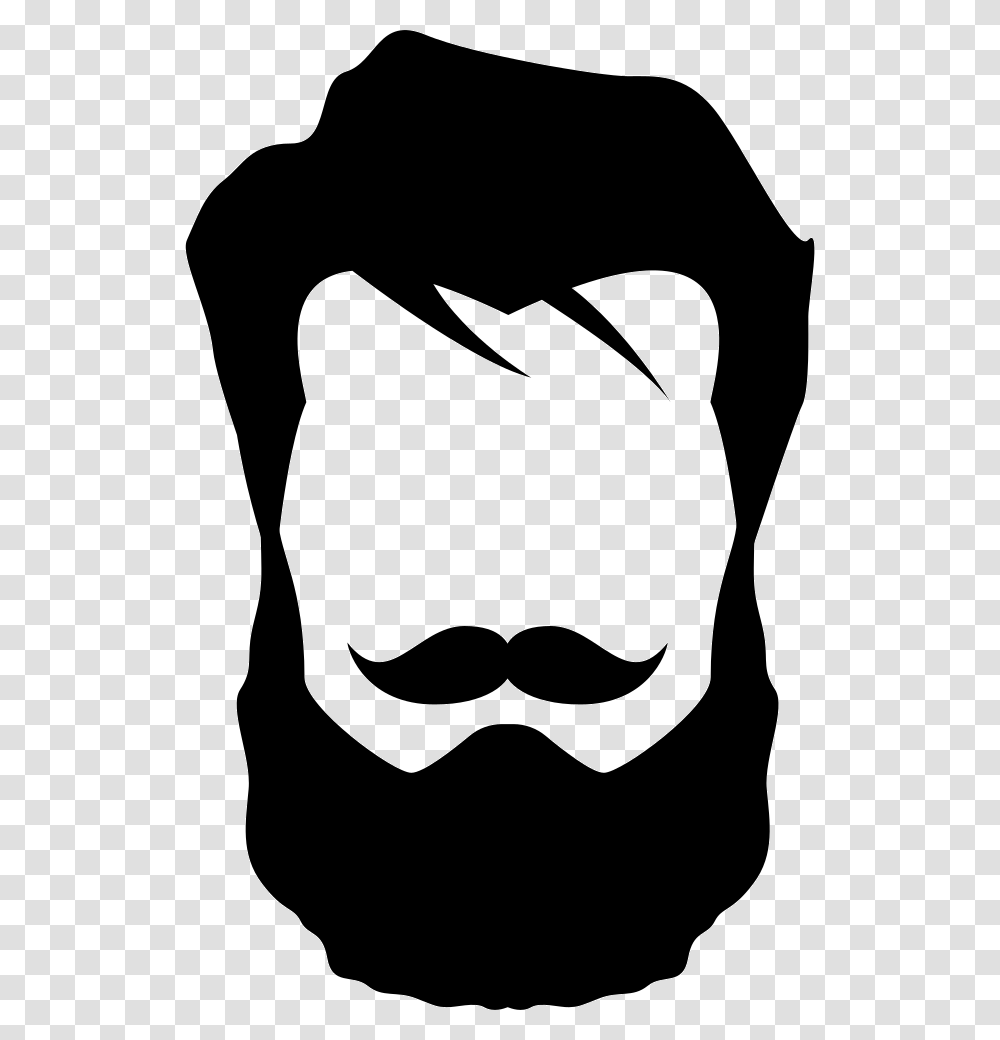 Beard Silhouette Free, Stencil, Mustache Transparent Png