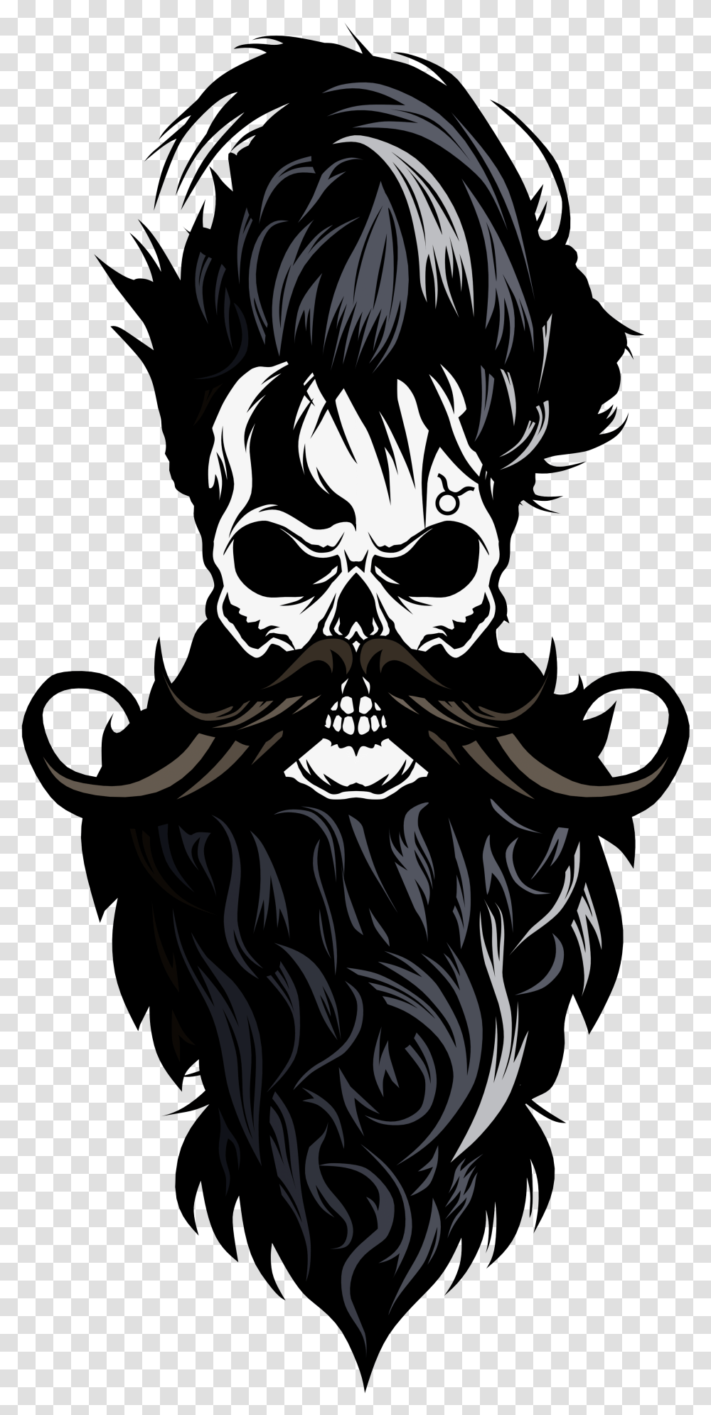 Beard Skull, Pirate, Face, Stencil Transparent Png