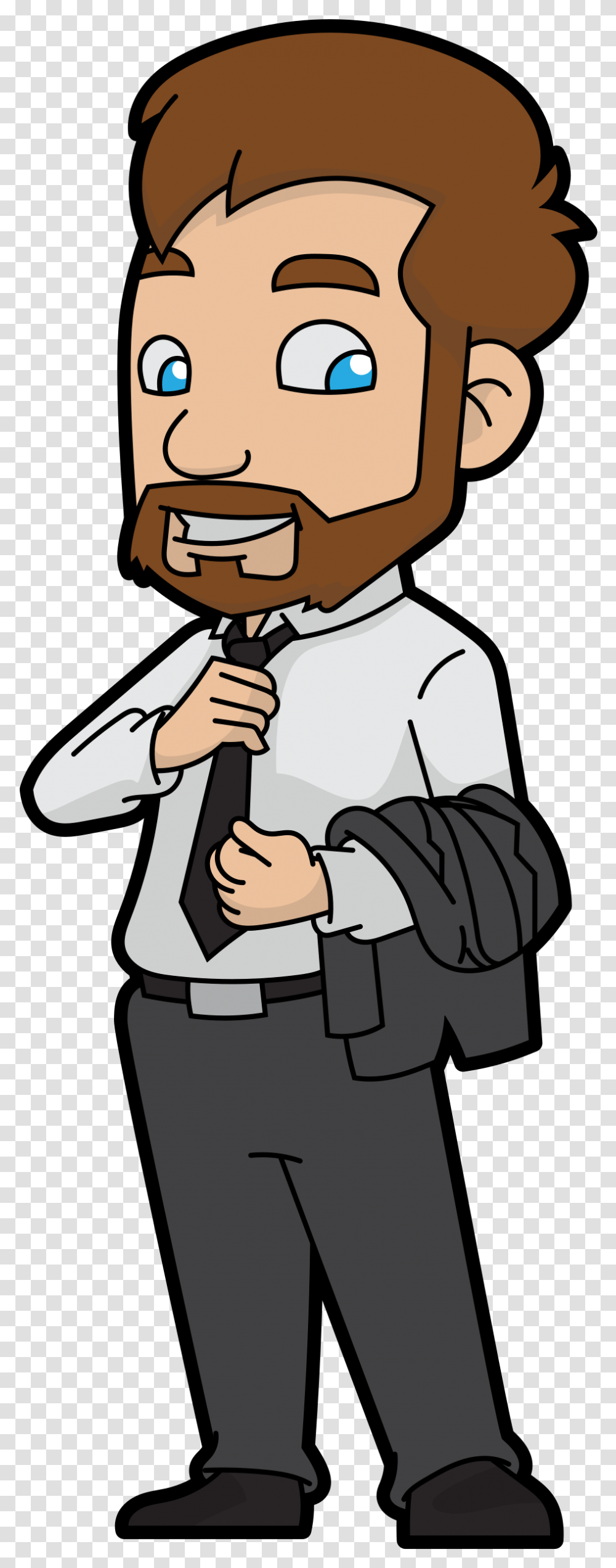 Bearded Cartoon, Person, Tie, Accessories, Waiter Transparent Png