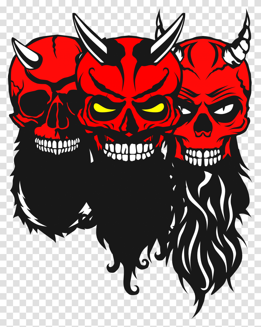 Bearded Devil Skull, Label Transparent Png