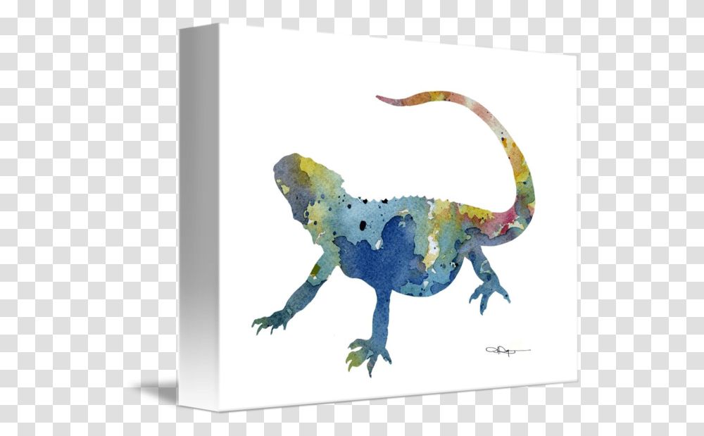 Bearded Dragon Lizard By David Rogers Bearded Dragon Painting, Reptile, Animal, Gecko, Art Transparent Png