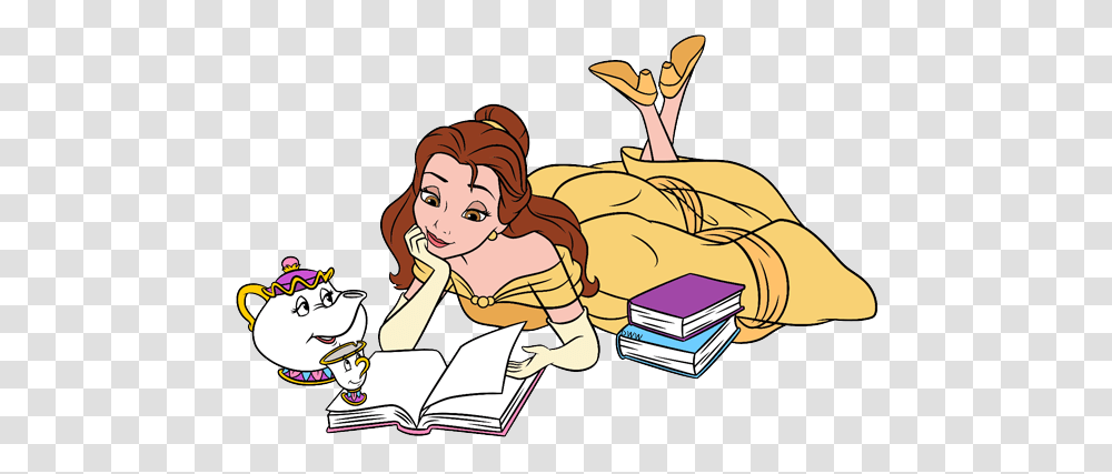 Beast Clipart Maurice, Reading, Book, Drawing, Girl Transparent Png