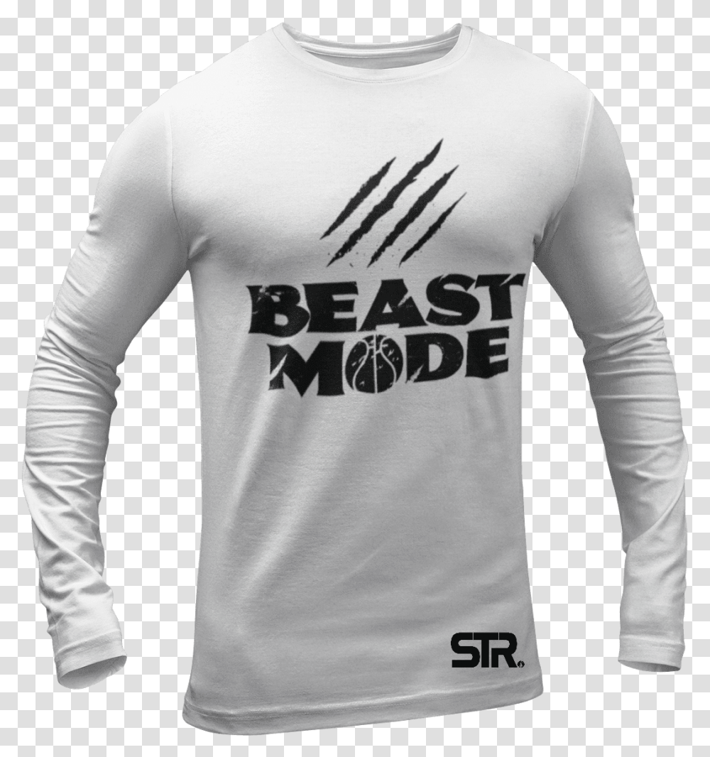 Beast Mode Long Sleeve T Shirt Mockup T Shirt Long Sleeve, Apparel Transparent Png