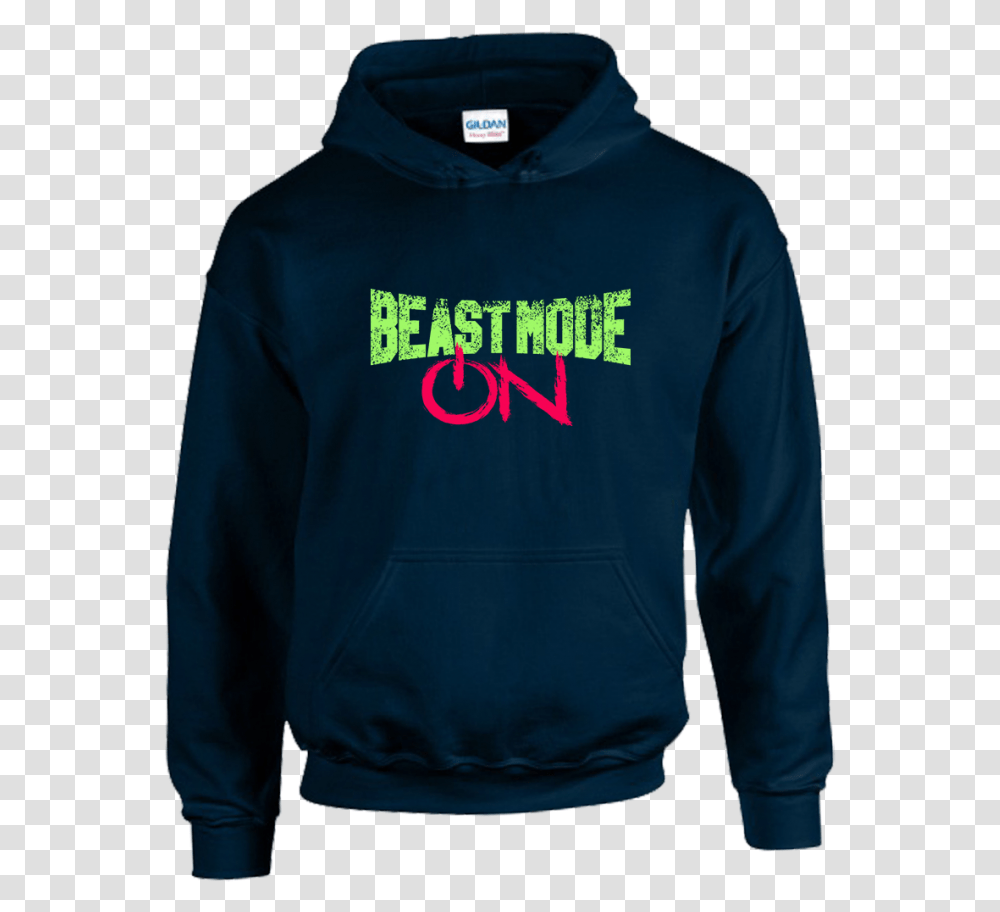 Beast Mode Unisex Hoodie Gildan Hooded Sweatshirt Forest Green, Apparel, Sweater, Person Transparent Png