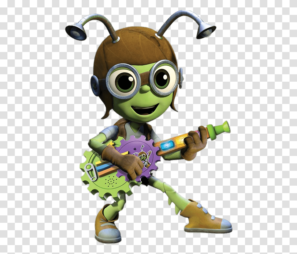 Beat Buts Crick On His Guitar Crick From Beat Bugs, Toy, Hand, Figurine, Doll Transparent Png