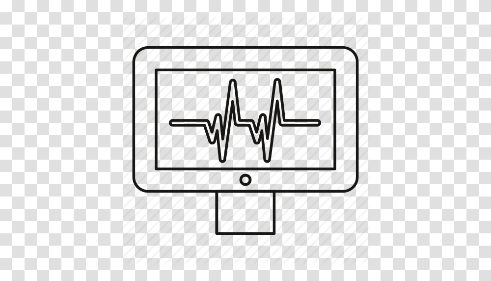 Beat Electrocardiogram Heartbeat Line Monitor Outline Pulse Icon, Digital Clock, Weapon, Weaponry Transparent Png