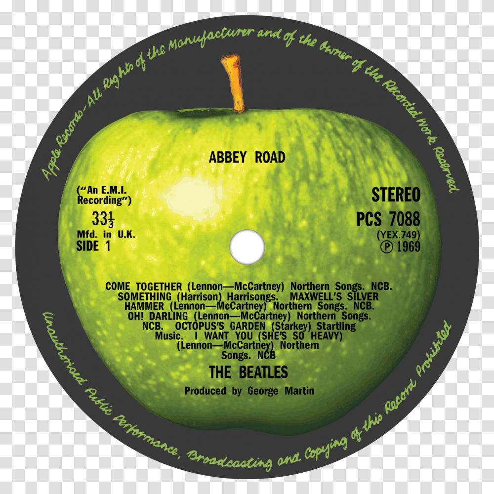 Beatles Abbey Road Lp Label Magnet Beatles Apple, Disk, Dvd, Text, Astronomy Transparent Png