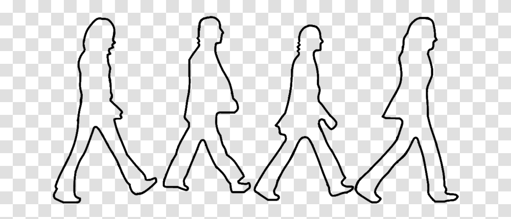 Beatles Abbey Road Tattoo Line, Silhouette, Hand Transparent Png