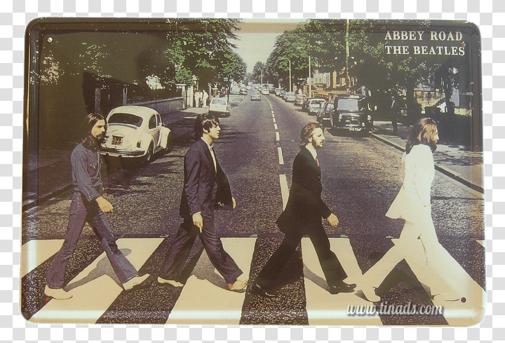 Beatles Abbey RoadTitle Publicidad Beatles Abbey Abbey Road Album Cover, Tarmac, Asphalt, Person, Car Transparent Png