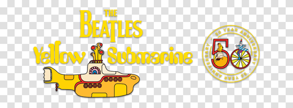 Beatles Yellow Submarine Logo Beatles Yellow Submarine Logo, Text, Clothing, Vehicle, Transportation Transparent Png