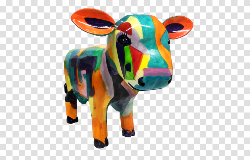 Beatrice Painted Sculpture Painted Animal Sculptures, Cow, Cattle, Mammal, Wildlife Transparent Png