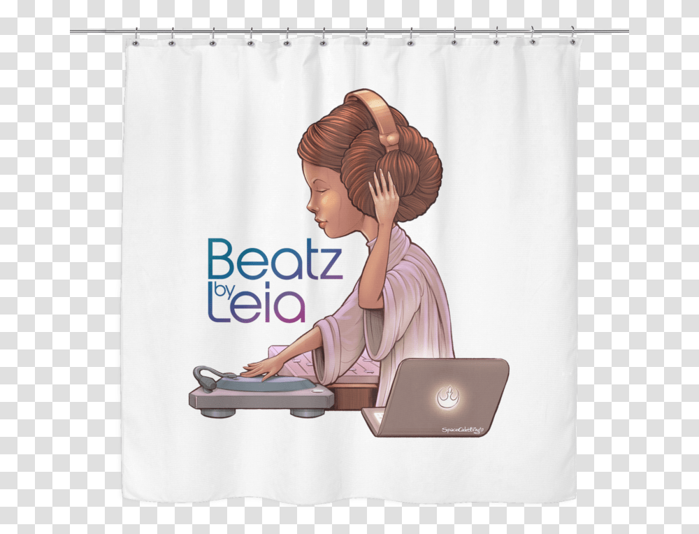 Beatz By Leia Shower Curtain Hoodie, Person, Human, Laptop, Pc Transparent Png