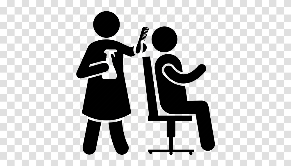 Beautician Beauty Shop Hair Salon Hair Stylist Hairdressing Icon, Piano, Leisure Activities, Silhouette, Crowd Transparent Png