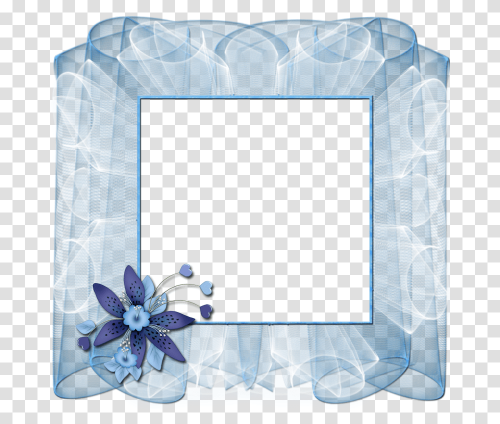 Beautiful Blue Frame With Flower Gallery Beautiful Borders And Frames, Monitor, Screen, Electronics, Display Transparent Png